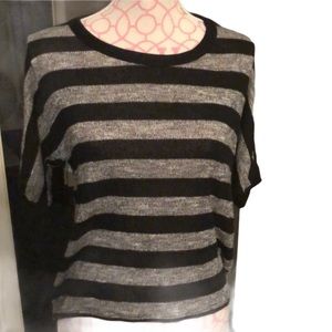 Forever 21 Black & Silver Stripe Sweater EUC